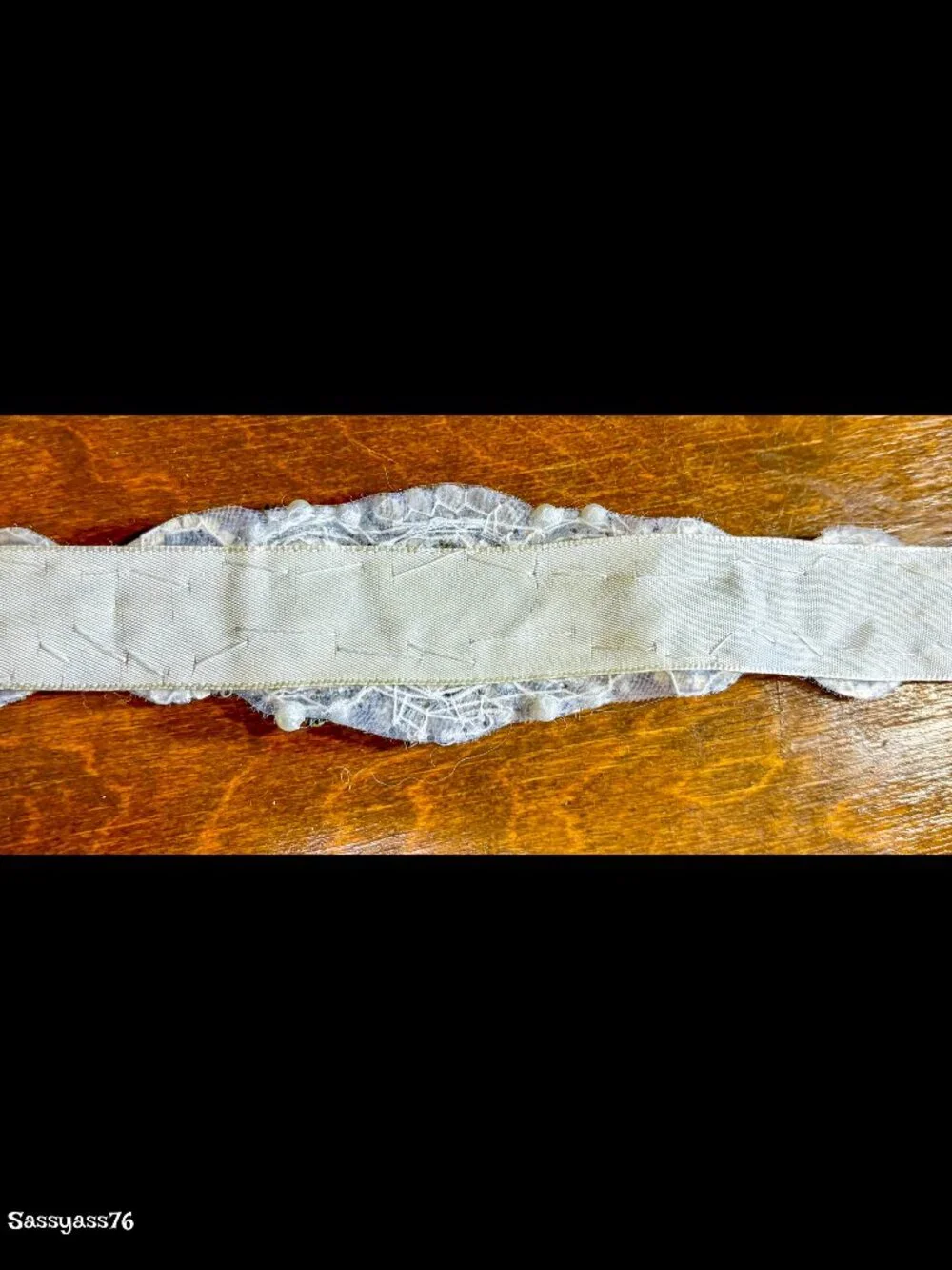 🆕HANDCRAFTED▪️Faux Pearl Crystal Rhinestone Extra Long Ivory Satin Ribbon Belt